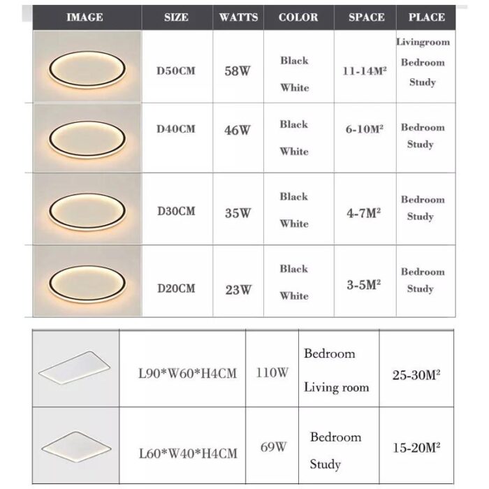 Ultra-Thin Rectangular and Round Ceiling Light - Image 6