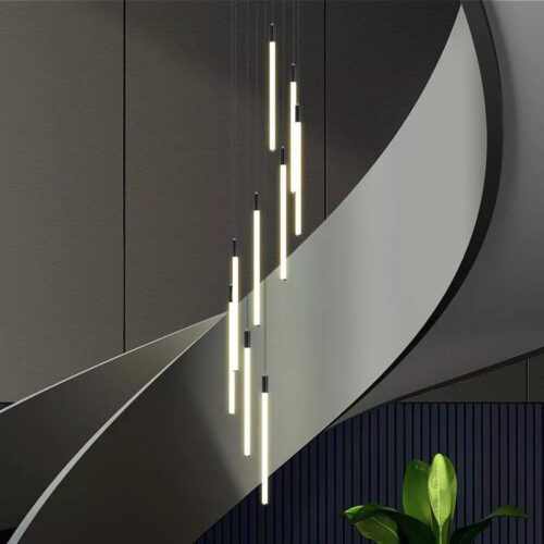 Long lamp stair chandelier