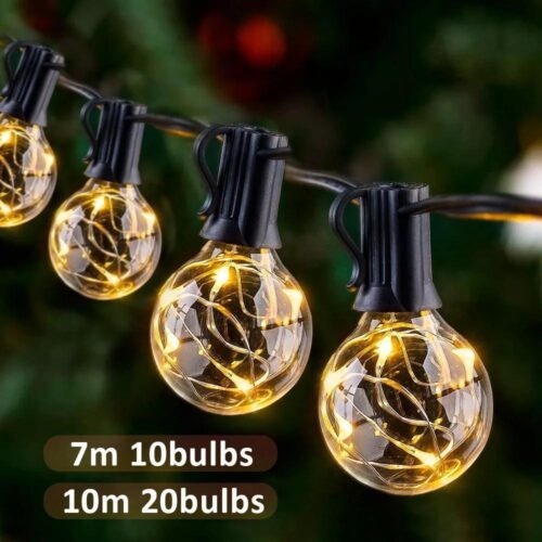 Outdoor G40 String Lights LED Dimmable Globe Patio Lights Outdoor