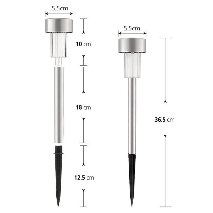 12pack Stainless Steel Bright Led Solar Garden Light - Image 5