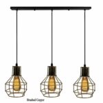3-Lights Cage Pendant Lamp Hanging Light Fixture Black Chandelier~1170 - Image 2