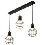 3-Lights Cage Pendant Lamp Hanging Light Fixture Black Chandelier~1170 - Image 9