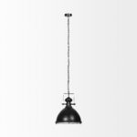Industrial Black Metal Hanging Pendant Light - Image 2