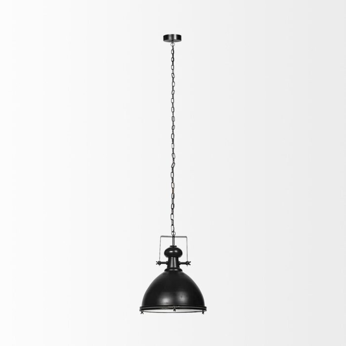 Industrial Black Metal Hanging Pendant Light - Image 2