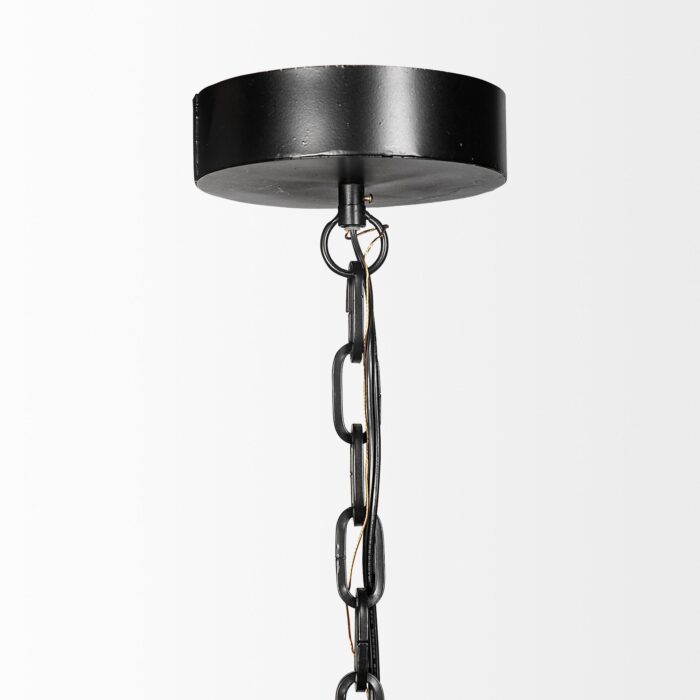 Industrial Black Metal Hanging Pendant Light - Image 3