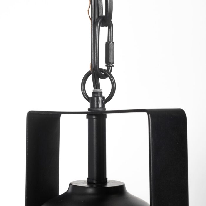 Industrial Black Metal Hanging Pendant Light - Image 4