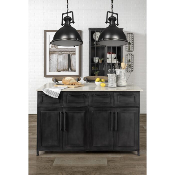 Industrial Black Metal Hanging Pendant Light - Image 8