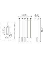 Stark Five Bulb Clear Ceiling Lamp - Image 6