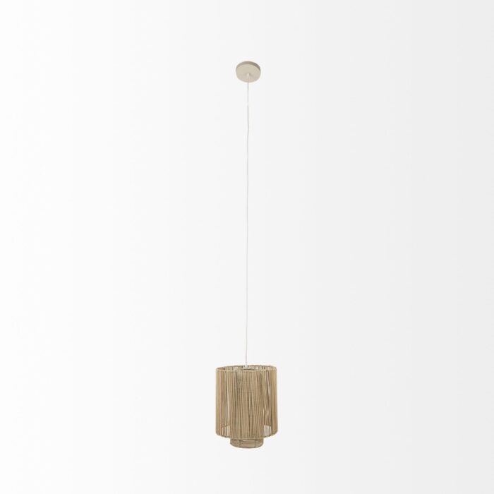 Natural Cane Cylindrical Hanging Pendant Light - Image 2