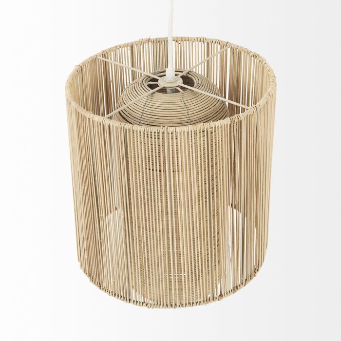 Natural Cane Cylindrical Hanging Pendant Light - Image 5