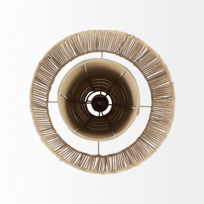 Natural Cane Cylindrical Hanging Pendant Light - Image 9