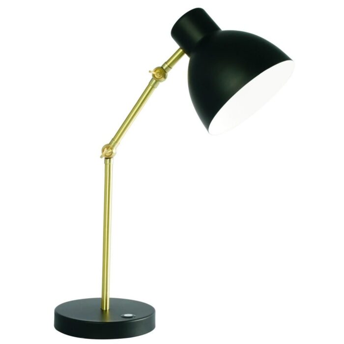 Matte Black and Gold Mod LED Adjustable Desk Lamp - Image 2