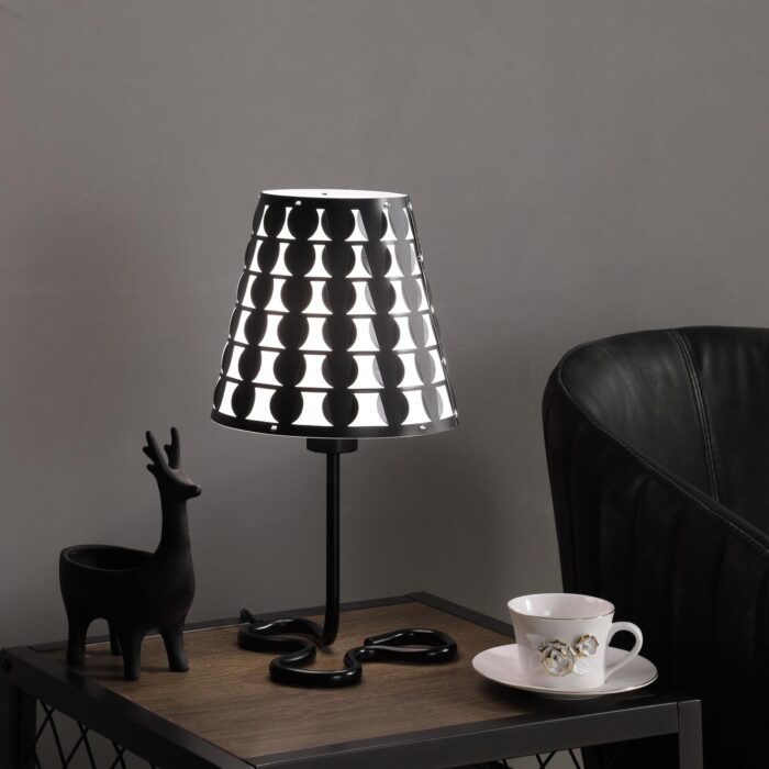 Black and White Metal Table Lamp