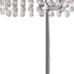 28" Silver Table Lamp with Faux Crystals and White Rectangle Shade - Image 5
