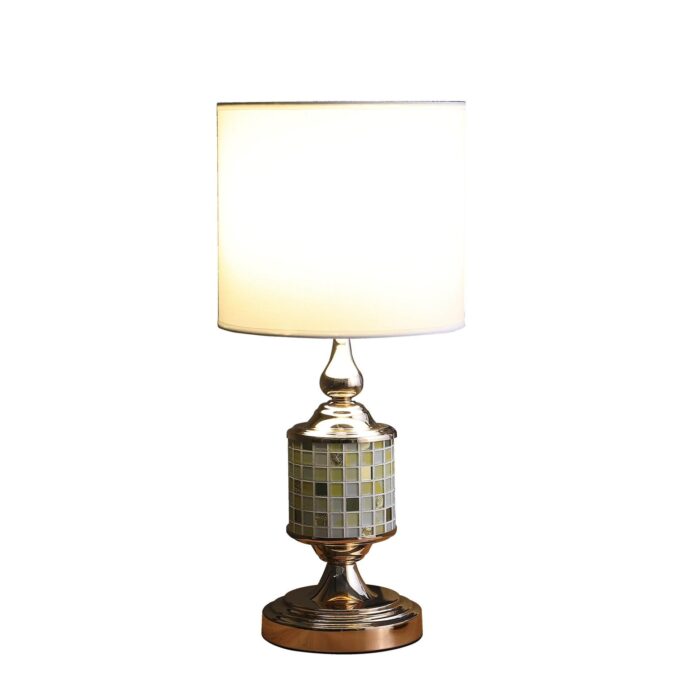 23 Golden Tones Metal and Glass Mosaic Table Lamp - Image 4