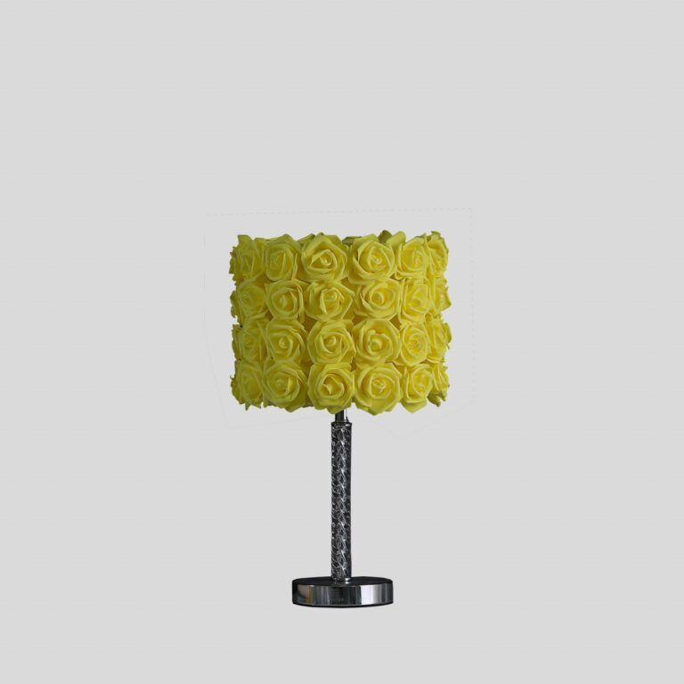 18 Yellow Roses Acrylic and Metal Table Lamp