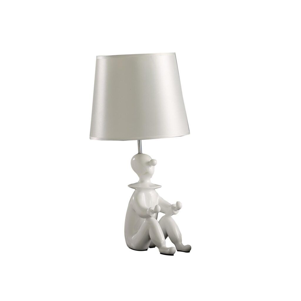 21" White Sculptural Clown Desk Lamp