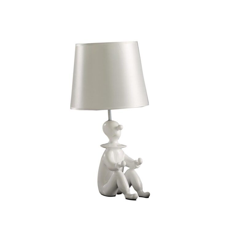 21" White Sculptural Clown Desk Lamp