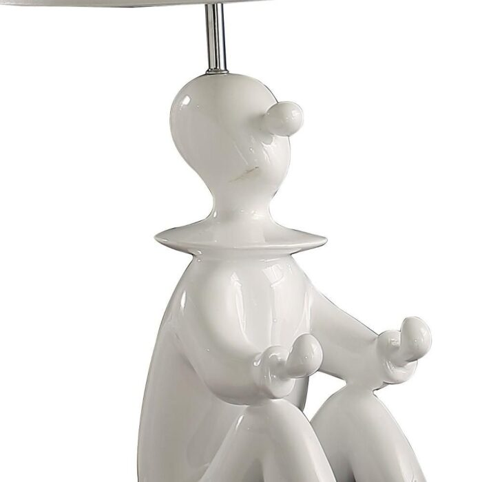 21" White Sculptural Clown Desk Lamp