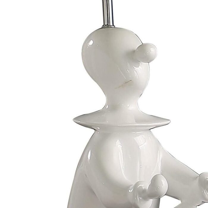 21" White Sculptural Clown Desk Lamp