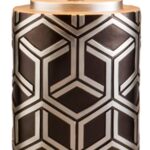 Deep Brown and Silver Geo Weave Table Lamp - Image 3