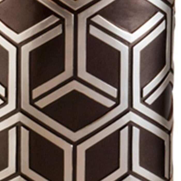 Deep Brown and Silver Geo Weave Table Lamp - Image 4