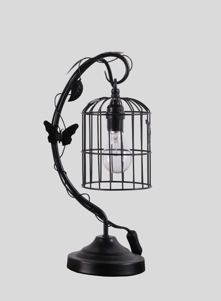 Black Butterfly Cage Table Lamp