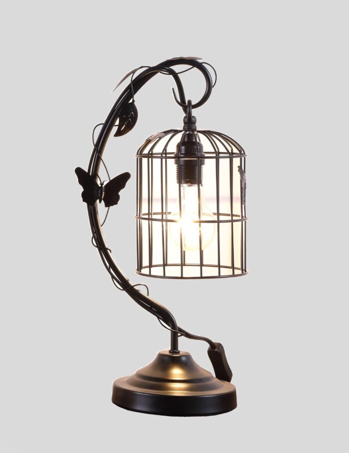 Black Butterfly Cage Table Lamp