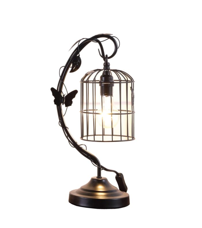 Black Butterfly Cage Table Lamp