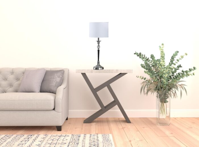 23" Black Chrome and Crystal Table Lamp with White Drum Shade - Image 5