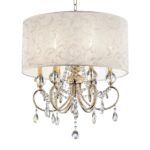 Stunning Brass Gold Finish Ceiling Lamp with Crystal Accents