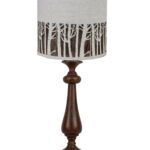 Brown Candlestick Forest Tree Shade Table Lamp