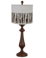 Brown Candlestick Forest Tree Shade Table Lamp