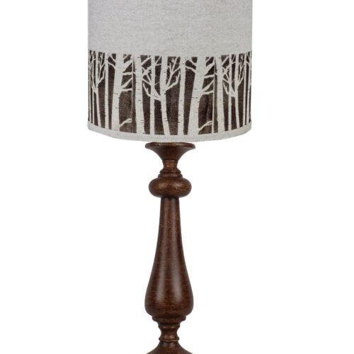 Brown Candlestick Forest Tree Shade Table Lamp