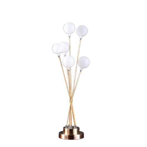 28" Yellow Gold Six Light Globe Table Lamp