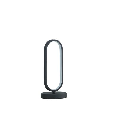 14 Contemporary Black Open Oval Metal Table Lamp