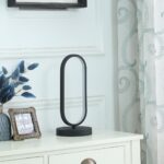 14 Contemporary Black Open Oval Metal Table Lamp - Image 4