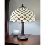24" Stained Glass Two Light Jeweled Vintage Accent Table Lamp - Image 2