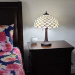 24" Stained Glass Two Light Jeweled Vintage Accent Table Lamp - Image 4