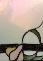 23" White Stained Glass Floral Two Light Mission Style Table Lamp - Image 2