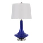 Set of Two 26 Navy Blue Glass Table Lamps