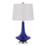 Set of Two 26 Navy Blue Glass Table Lamps - Image 2