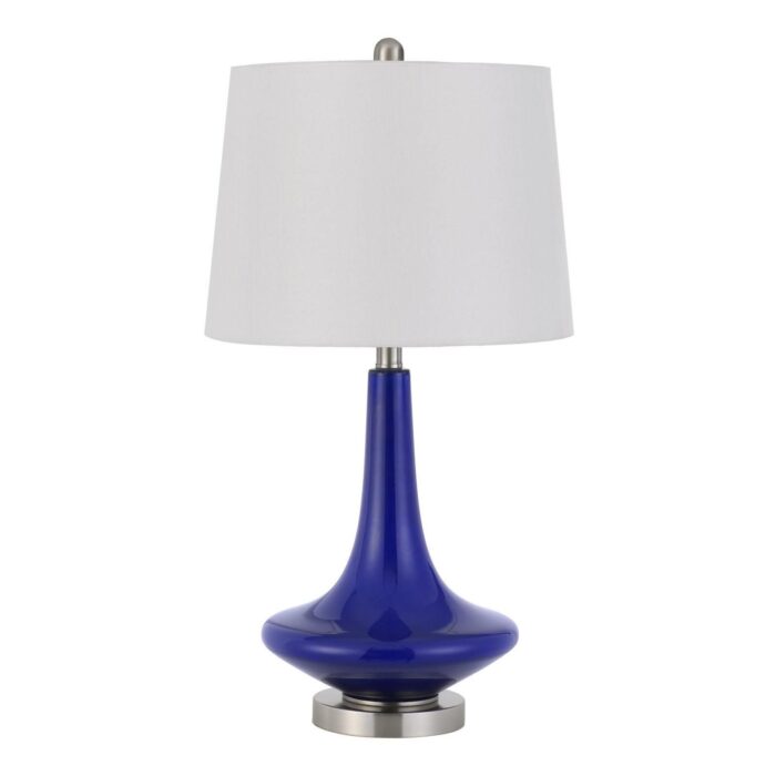 Set of Two 26 Navy Blue Glass Table Lamps - Image 2