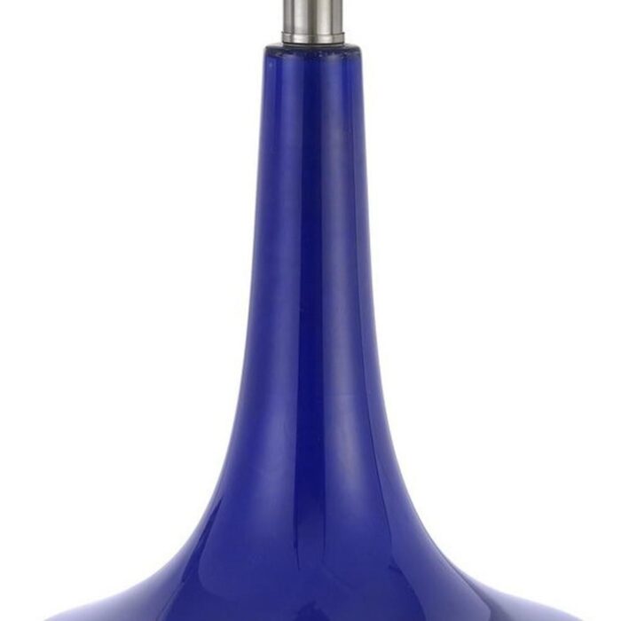Set of Two 26 Navy Blue Glass Table Lamps - Image 3