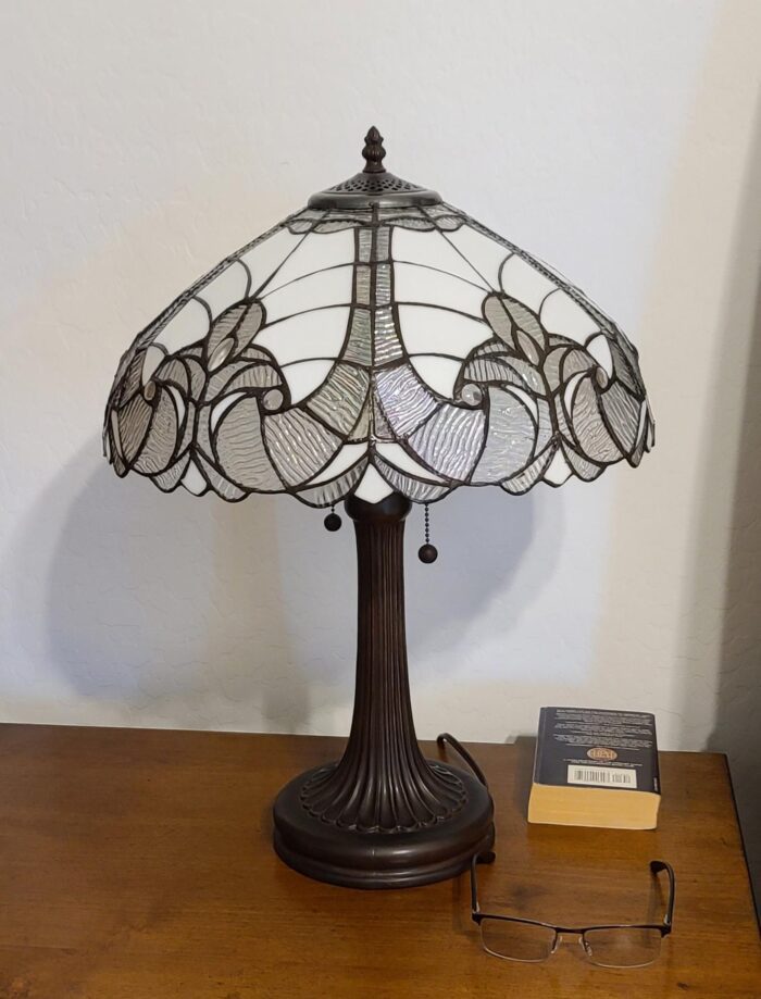 23" Stained Glass Two Light Vintage Antique Accent Table Lamp - Image 2