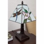 15" Tiffany Style Floral Dragonflies Table Lamp - Image 2