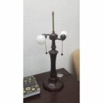 23" Stained Glass Two Light Flowery Vintage Accent Table Lamp - Image 5