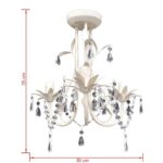 Crystal Pendant Ceiling Lamp Chandelier Elegant White