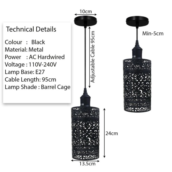 Barrel Cage Pendant Ceiling Light Fixtures