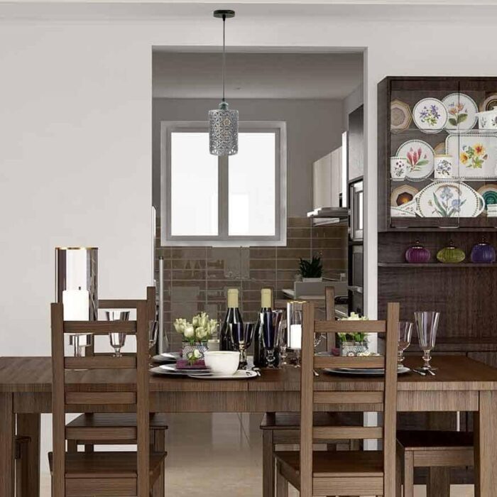 Retro ceiling light fixture with metal cage and warm glow